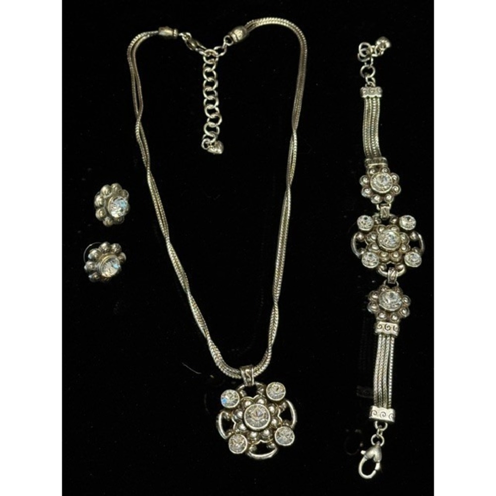 Brighton Twilight Swarovski Crystal necklace, earrings & bracelet in tins
